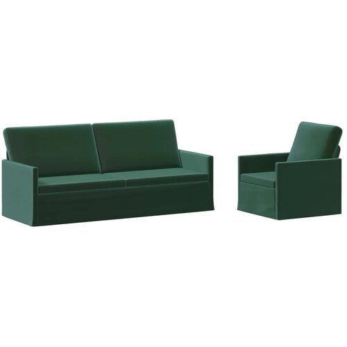  Set sofe 2 pcs Tamnozelena Bar&amp;scaron;un - Tamnozelena 1-sjedalni + 3-sjedalni (180 cm) Slike