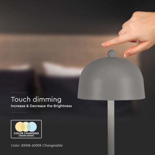  LED prigu&amp;scaron;iva punjiva stona lampa LED/1W/5V 3000-6000K 1800 mAh siva Slike