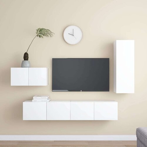  4-dijelni set TV ormarića bijeli od iverice Cijene