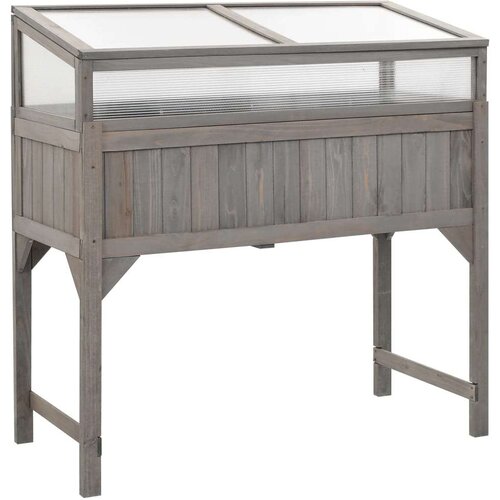vidaXL Visoka greda z rastlinjakom 110x54x120 cm trden les jelke Cene