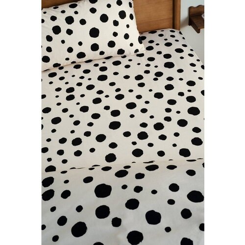 Jotex Črna/bež napenjalna bombažna rjuha 90x200 cm Rigmor &amp;ndash; Slike