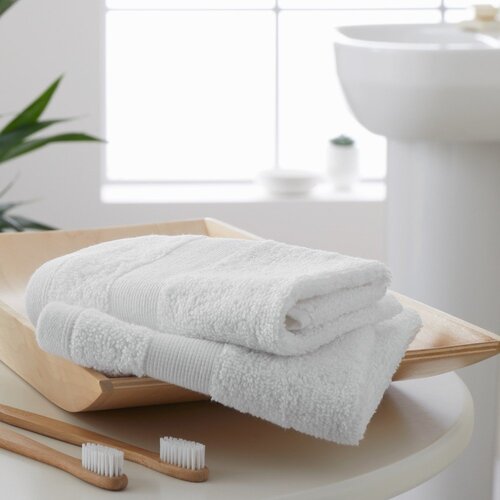 Catherine Lansfield Bijeli pamučni ručnici u setu 2 kom od frotira 30x30 cm Anti-Bacterial &amp;ndash; Slike