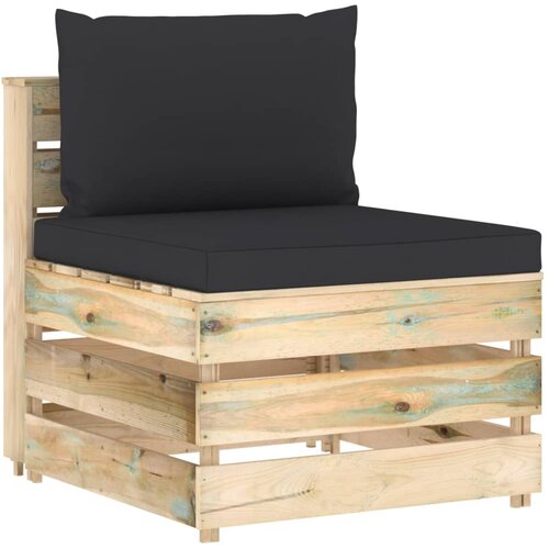vidaXL Modularna srednja sofa s jastucima od zeleno impregniranog drva Cene