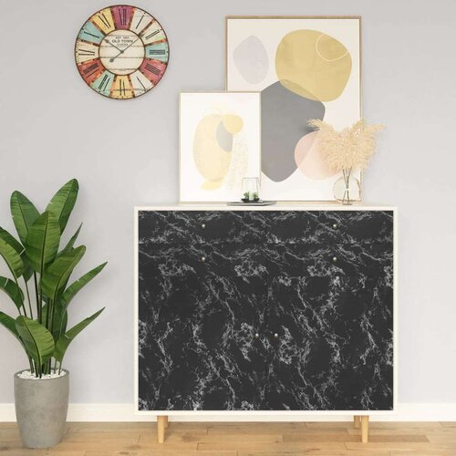 vidaXL Samolepilna folija za pohištvo črn kamen 500x90 cm PVC Cene