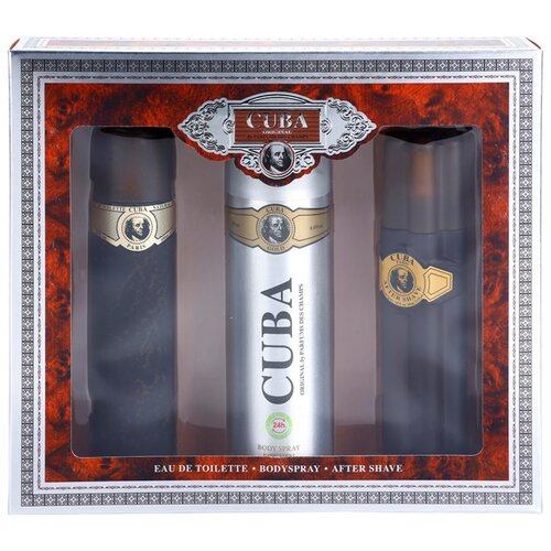 Cuba Gold darilni set toalenta voda 100 ml + vodica po britju 100 ml + deodorant 200 ml za mo&amp;scaron;ke Slike