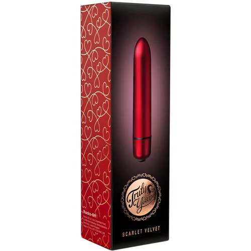 Rocks Off Scarlet Velvet - mini vibrator za šminko (10 utripov) - rdeča