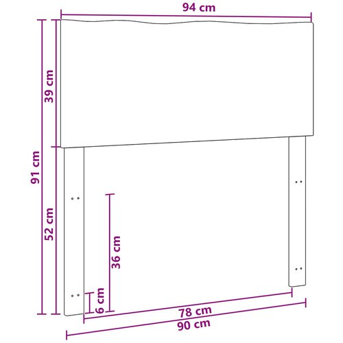  Uzglavlje s prirodnim rubom ROSTOCK Bijela 90 cm Slike