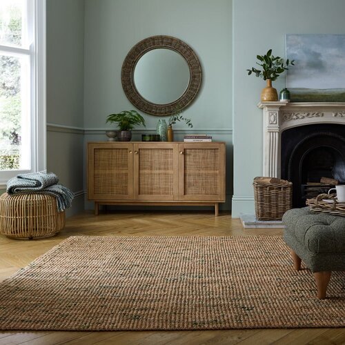 Flair Rugs Obojestranska ročno tkana preproga iz jute v naravni in zeleni barvi 200x290 cm Jute Boucle Green &amp;ndash; Slike