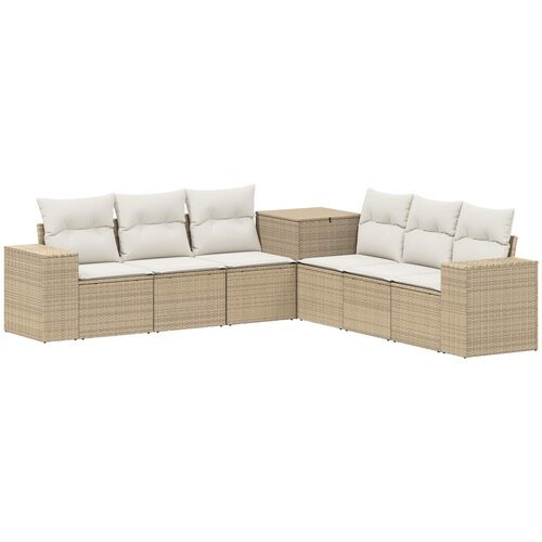  Set sofe 7 kom. Bež i krem bijela 55 x 55 x 69 cm 255 x 255 x 85 cm Slike