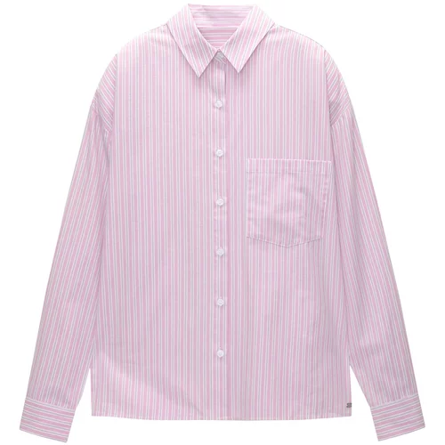 Pull&Bear Majica za spanje lila / eozin / bela