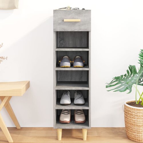 The Living Store Omarica za čevlje siva sonoma 30x35x105 cm konstruiran les - Omarica Za Čevlje, (21434044) Slike