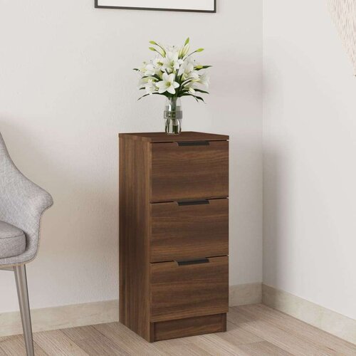  Komoda rjavi hrast 30x30x70 cm konstruiran les, (20600746) Slike