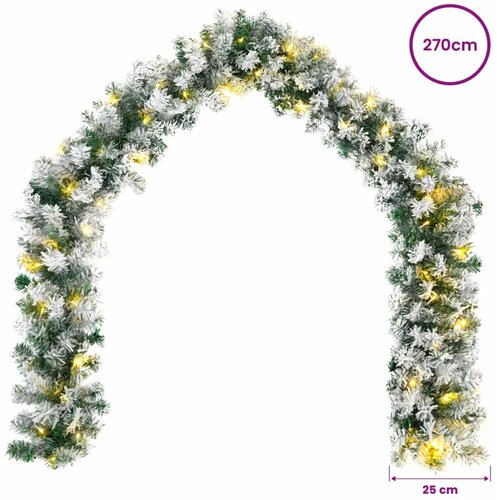  Božićni vijenci Zelena i bijela 270 cm PVC 50 LED lampica - Bijela s LED svjetlima Slike