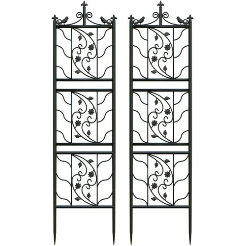 SupplySwap Metalni vrtnarski trellis, eleganten dizajn, trdna železna konstrukcija, črna, (5000218423) Cene