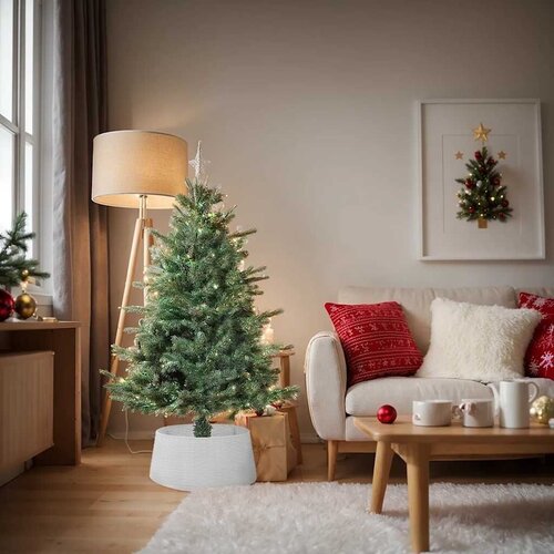  Suknja za božićno drvce bijela &amp;Oslash;56x23 cm plastika - Bijela 56 x 23 cm 1 Slike