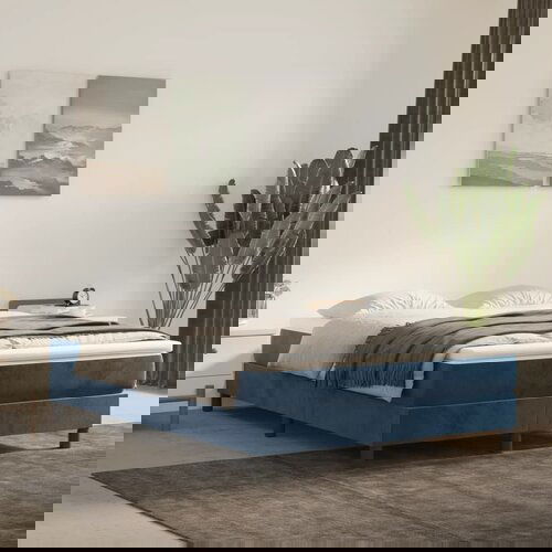 vidaXL Madrac s oprugama tamnoplavi 140x210x20 cm baršunasti Cijene