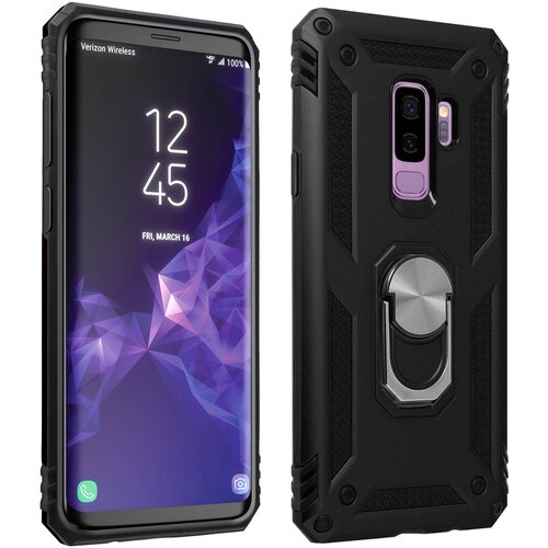AVIZAR Etui odporen proti udarcem s kovinskim držalom za obrocke - crn str. Samsung Galaxy S9 Plus, (20600335) Cene