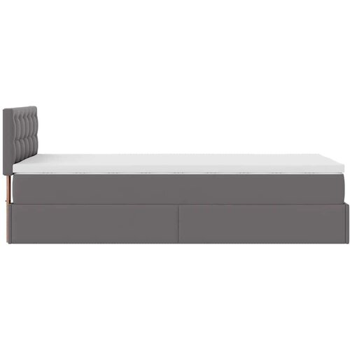 VidaXL otomanski okvir kreveta s madracem sivi 90x200cm umjetna koža Slike