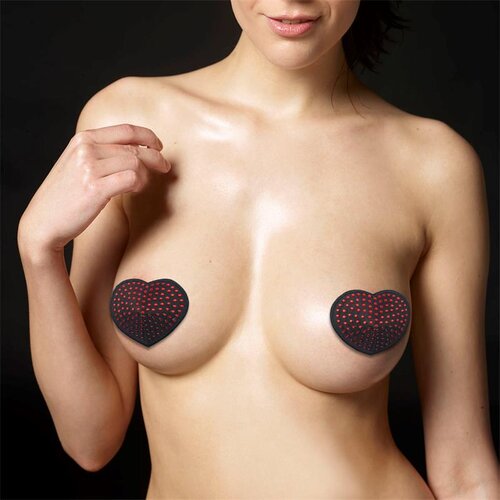 Lovetoy Reusable Red Diamond Heart Nipple Pasties Slike