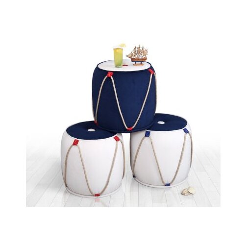 Atelier Del Sofa Tabure 44x42cm, Plavo-bijela Cijene