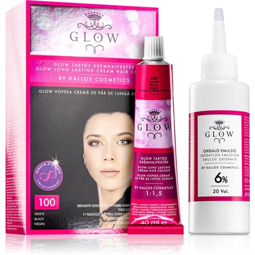 Kallos Glow permanentna barva za lase odtenek 100 Black Slike