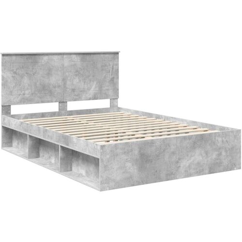  Okvir za krevet Beton 140 x 200 cm Čvrsto borovo drvo Slike