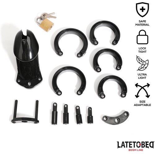 LateToBed Cage kletka za penis universal long black Slike