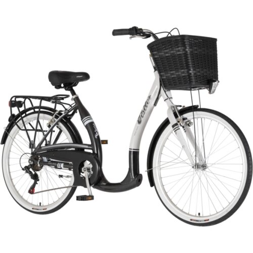 Visitor Bicikl city vintage 26" alu 18" v-brake 6 brzina 155-178cm (s/m) belo crni Cene