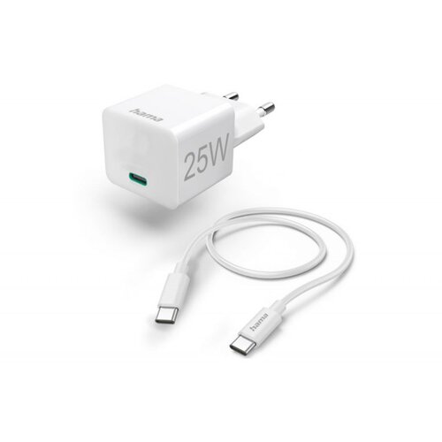 Hama mini brzi punjač sa usb-c kablom, pd, 25W, 1.5m beli Slike