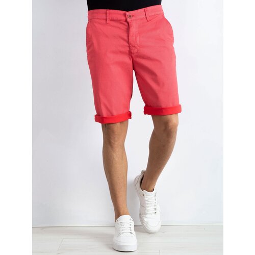 Fashion Hunters Red men&amp;#039;s shorts with a small pattern Slike