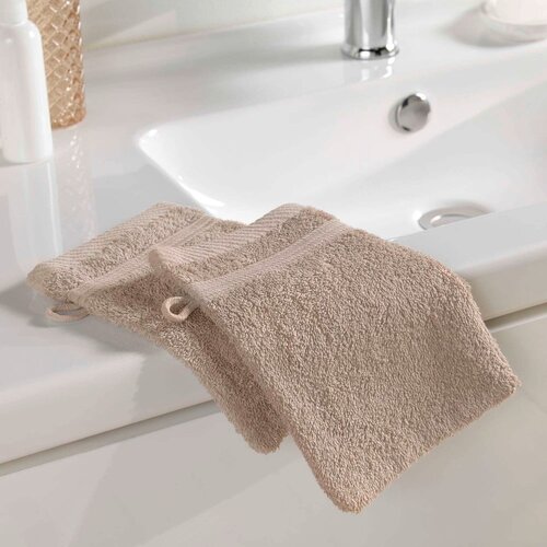Douceur d int&amp;eacute;rieur Svetlo rjava bombažna krpica za umivanje 15x21 cm Tendresse &amp;ndash; Slike