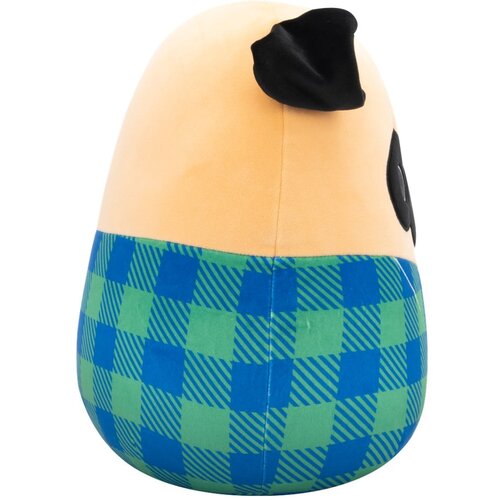 Squishmallows Prince rjavi mops v karirasti srajci, 30 cm Slike