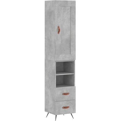 Maison Chic Visoka omara - Komoda - Predalnik betonsko siva 34,5x34x180 cm inženirski les, (21719725) Cene