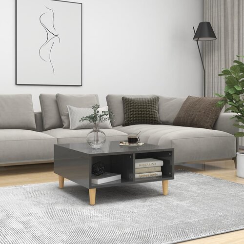 VidaXL Klubska mizica visok sijaj siva 60x60x30 cm iverna plo&amp;scaron;ča, (20715452) Slike