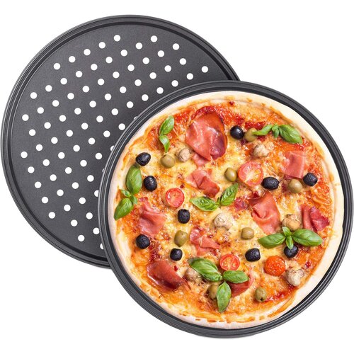 Dardanar Pekač za pico s premazom proti prijemanju, model za peko DIY za gospodinjstvo, okrogel perforiran pekač, 2 kosa, (21199853) Cene
