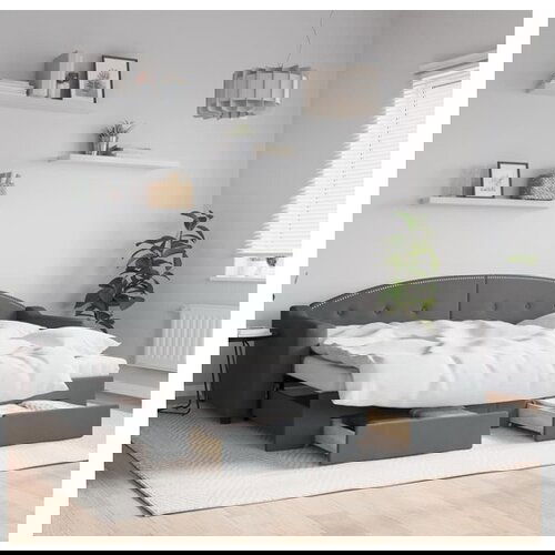 vidaXL Dnevni krevet na razvlačenje tamnosivi 80 x 200 cm od tkanine Cijene