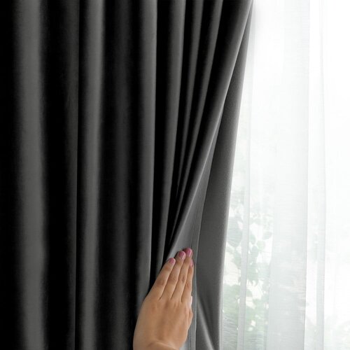 Restilo Siva žametna zavesa za delno zatemnitev 140x270 cm &amp;ndash; Slike