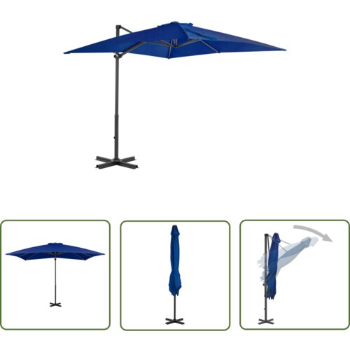  The Living Store Vrtni senčnik z aluminijastim drogom sinje moder 250x250 cm - Previsni Senčnik, (21743122) Slike