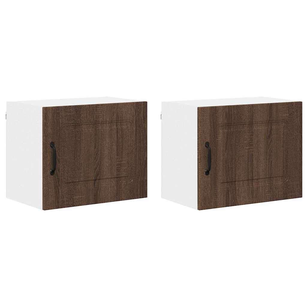  Zidni kuhinjski ormarić Zidne 2 pcs Smeđi hrast 50 x 31 x 40 cm Slike