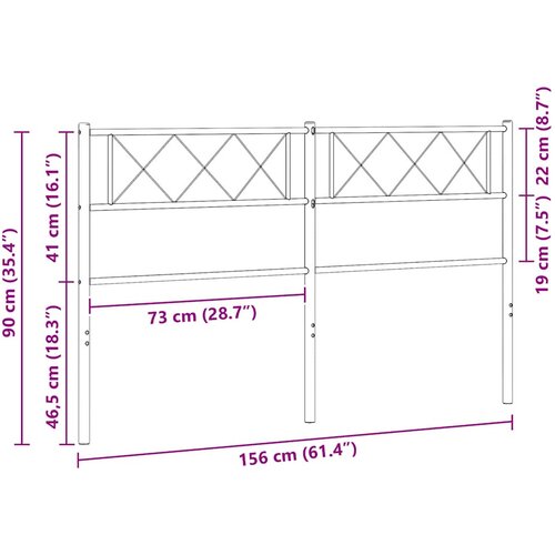  Metalno zamjensko uzglavlje bijelo 150 cm Slike