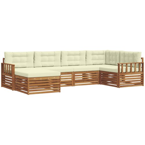  Set vanjskih sofa 6 kom. Prirodna i krem 327 x 168,5 x 73 cm Slike