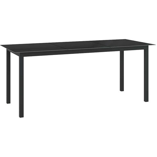 vidaXL Vrtni stol crni 190 x 90 x 74 cm od aluminija i stakla Cene
