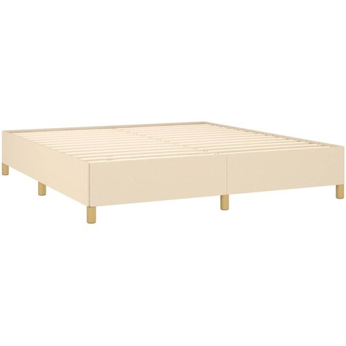  Okvir za krevet s oprugom krem 160x200 cm od tkanine Slike