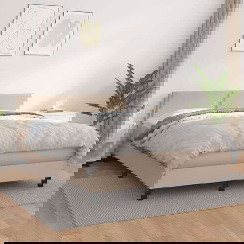  Box spring postelja z vzmetnico kapučino 140x200cm umetno usnje, (20896025) Cene