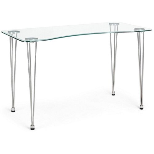 BIZZOTTO Pisalna miza s stekleno mizno plo&amp;scaron;čo 60x120 cm Rondo &amp;ndash; Slike