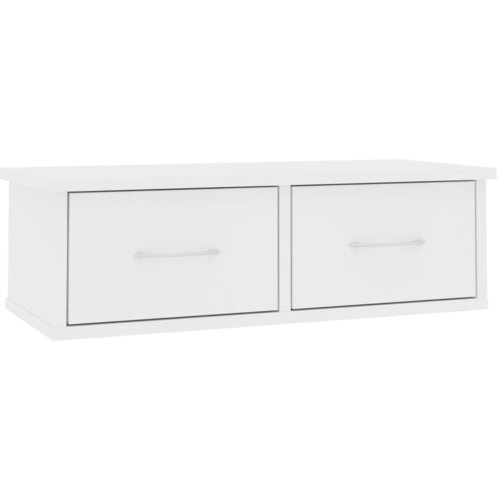 Maison Chic Stenska polica - Viseča Polica s predali bela 60x26x18,5 cm inženirski les, (21793303) Slike