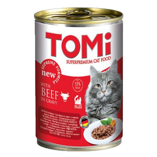 Tomi Vlažna hrana za mačke u konzervi, Govedina, 400 g Slike