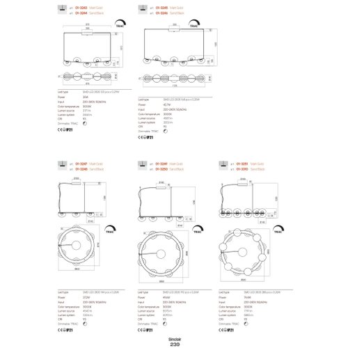  Redo 01-3242 - LED zidno svetlo SINCLAIR LED/6,5W/230V CRI 93 IP21 crno Slike