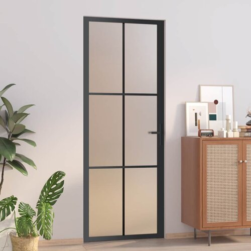  Unutarnja vrata 76 x 201,5 cm crna od mat stakla i aluminija Cijene