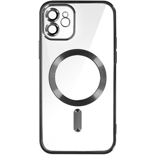 AVIZAR MagSafe ovitek za iPhone 12 Silikonska zašcita kamere Outline Chrome Crna, (20575113) Cene